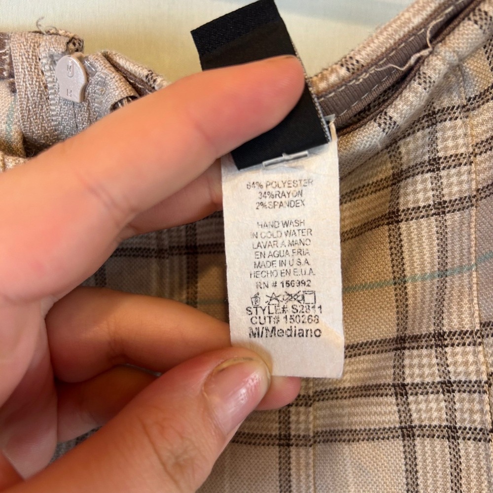Windsor Plaid Pleated Mini Skirt Beige Blue Brown Women M Academia Preppy Y2K - Picture 2 of 7